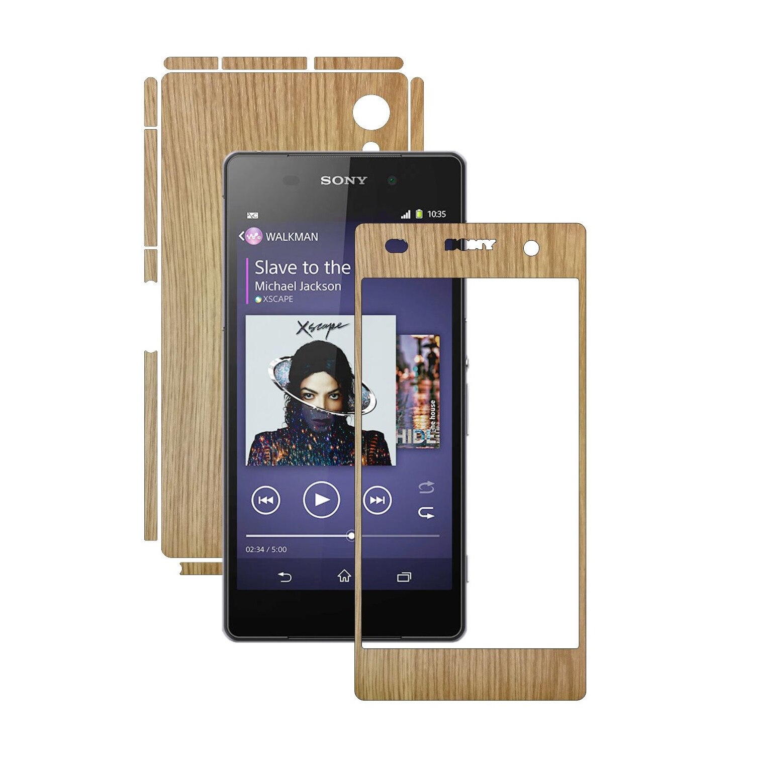 Folie de protectie Carbon Skinz, Husa de tip Skin Adeziv pentru Carcasa, Lemn Stejar dedicata Sony Xperia Z2