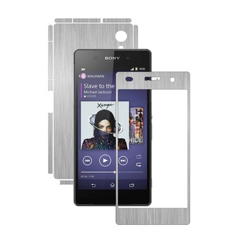 Folie de protectie Carbon Skinz, Husa de tip Skin Adeziv pentru Carcasa, Brushed Argintiu dedicata Sony Xperia Z2 Folie de protectie Carbon Skinz, Husa de tip Skin Adeziv pentru Carcasa, Brushed Argintiu dedicata Sony Xperia Z2
