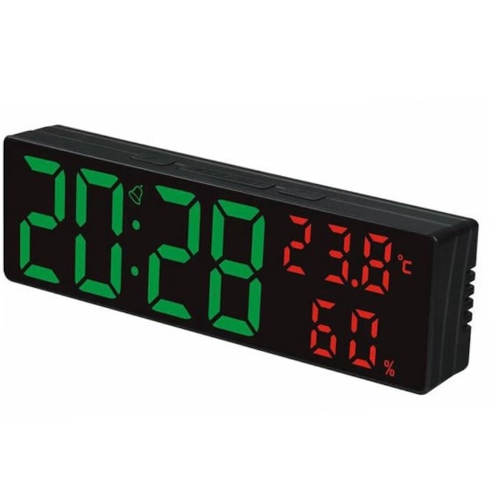 Цифров стенен часовник настолен будилник термометър за влажност ds3818l