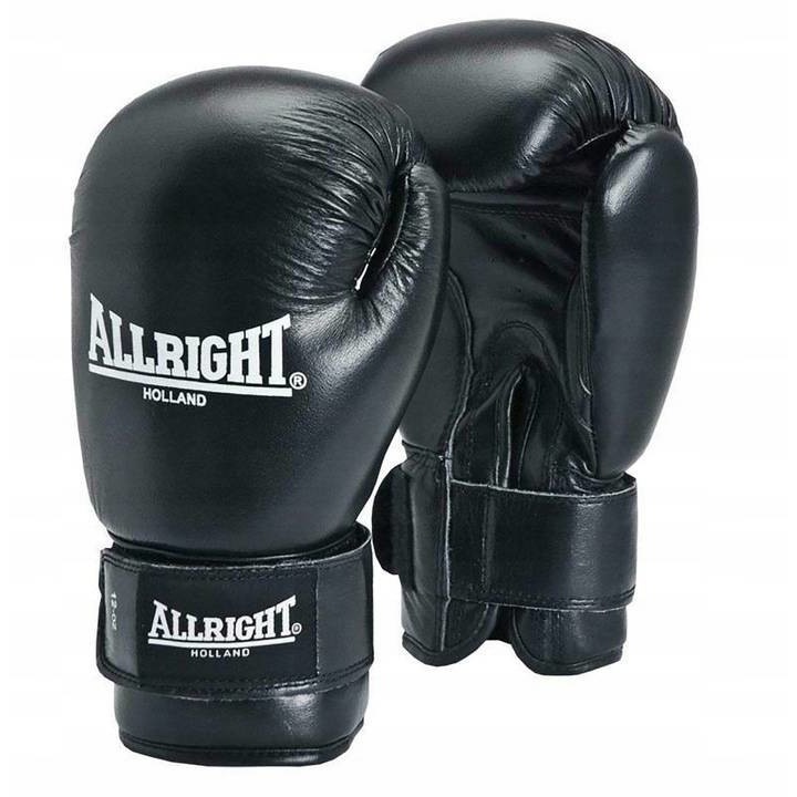 Allright bokszkesztyű, természetes bőr, 10 uncia, fekete