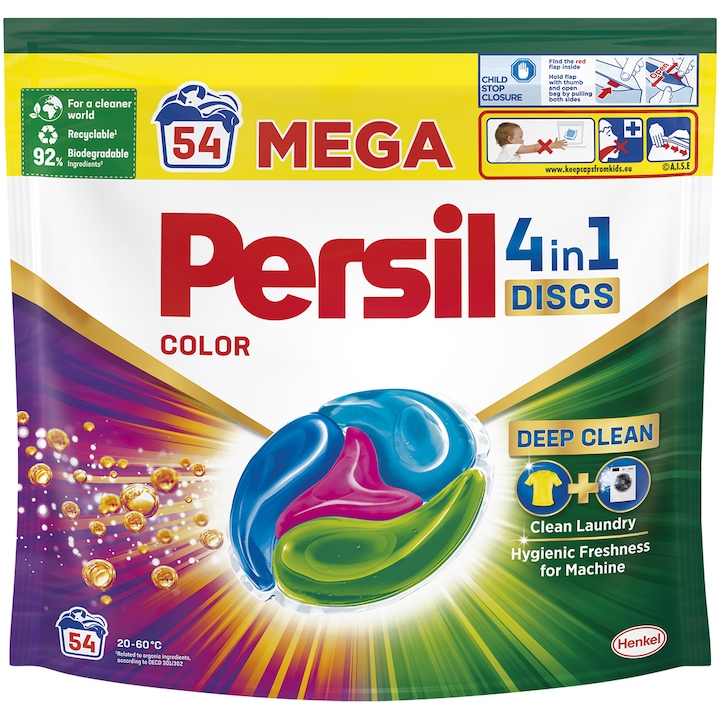 Detergent de rufe capsule Persil Discs Color, 54 spalari