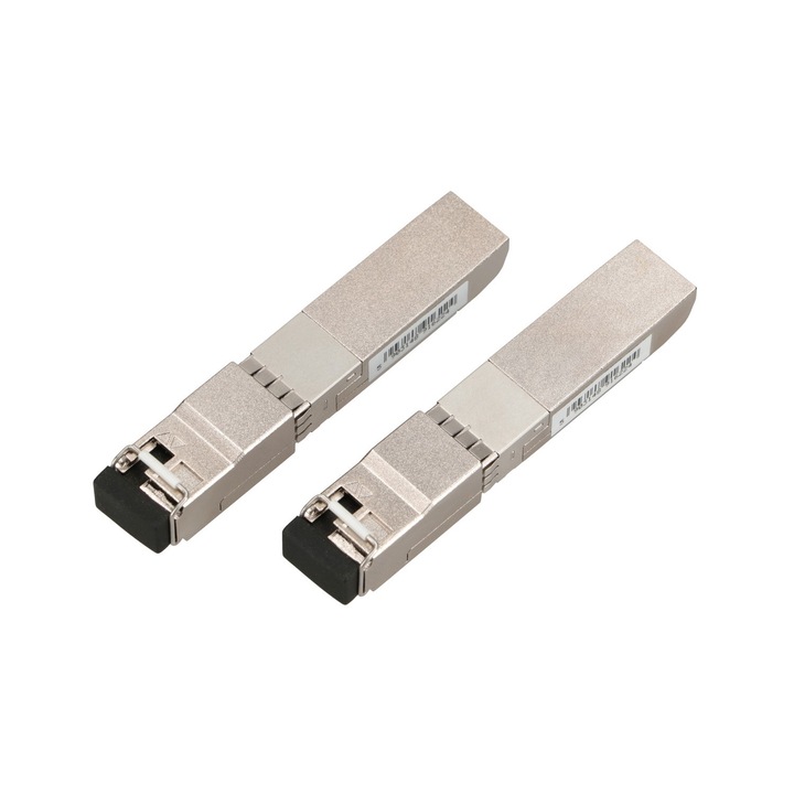 Комплект от 2 SFP+ модула, Extralink, 10G, 10Gbps, 1490/1550nm, сребрист
