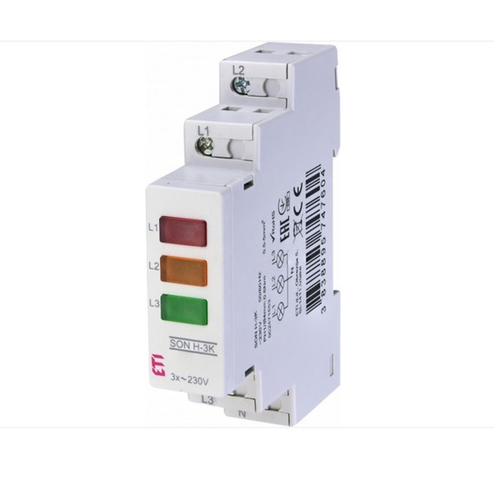 Releu supraveghere/control tensiune, ETI Polam, LED, Alb