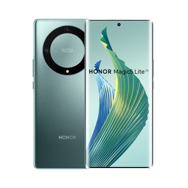 Мобилен телефон Honor Magic 5 Lite, 6GB RAM, 128GB, 5G, изумрудено зелено