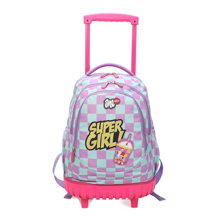 Ghiozdan tip troler, LYCSAC, Super girl, Poliester, Multicolor