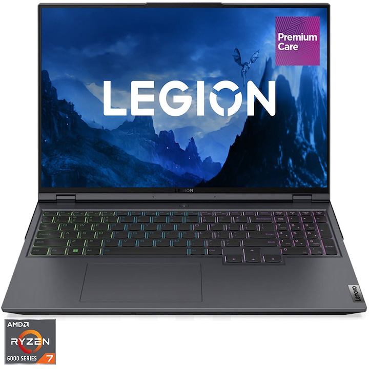 Лаптоп Gaming Lenovo Legion 5 Pro 16ARH7H, AMD Ryzen™ 7 6800H, 16", WQXGA, 165 Hz, RAM 32GB, 1TB SSD, NVIDIA® GeForce® RTX™ 3070 8GB, No OS, Storm Grey, 3y on-site Premium Care