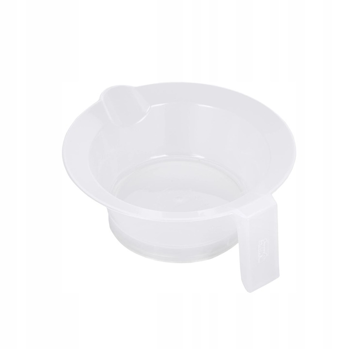 Bol pentru amestecat vopsea de par, Bm027, Plastic, Clasic, Alb, 250 ml, Baza antiderapanta, Scara de masurare in mililitri si uncii