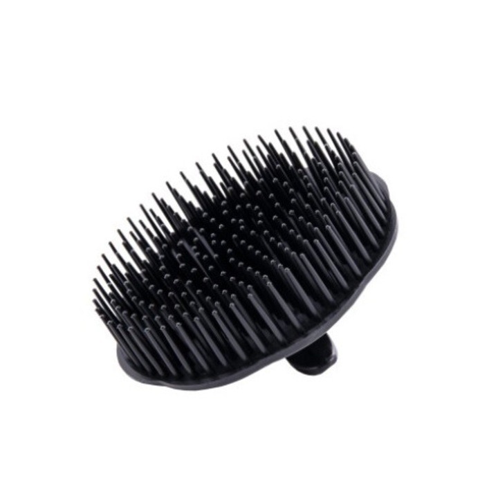 Perie De Masaj Pentru Scalp, Ponik's, Usoara Si Compacta, Maner Ergonomic, Imbunatateste Circulatia Sanguina, Intareste Radacinile Parului, Ajuta La Distribuirea Produselor Cosmetice, Mica Si Compacta, Negru