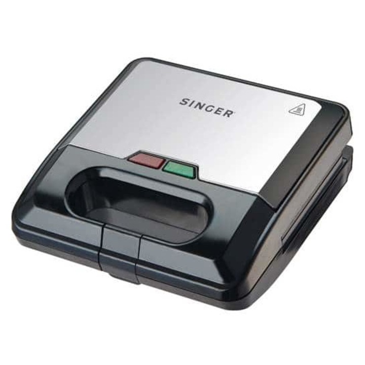 Сандвичмейкър, грил и гофретник, Singer, SMW-7520, 750W, черен/инокс