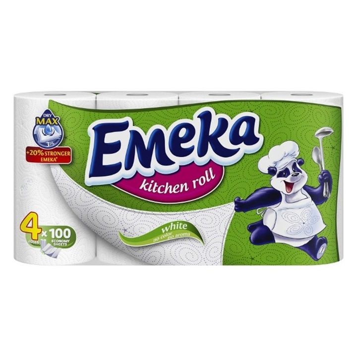 Set Prosoape de Hartie Emeka White, 3 Straturi, 2 Pachete x 4 Role