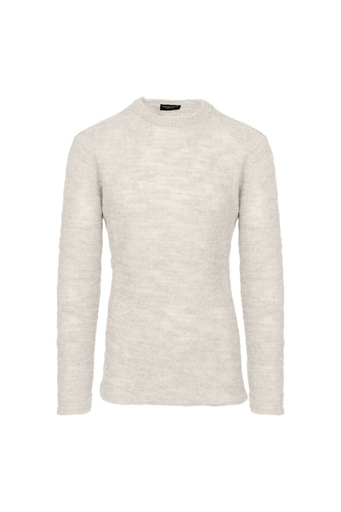 Pulover barbati Prince Oliver, Lana/Acril, Alb