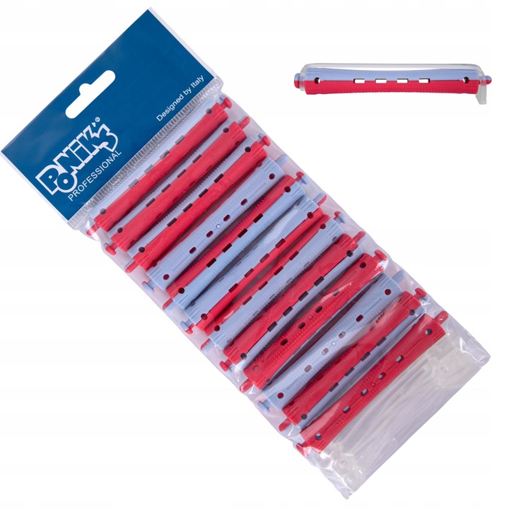 Set Bigudiuri Profesionale Pentru Par, Ponik'S, Din Silicon, Rezistente La Actiunea Substantelor Chimice De Coafare, Profesionale, Flexibile, In Forma De Cilindru, Diametru 11 mm, Lungime 8 cm, Multicolore, 12 Buc