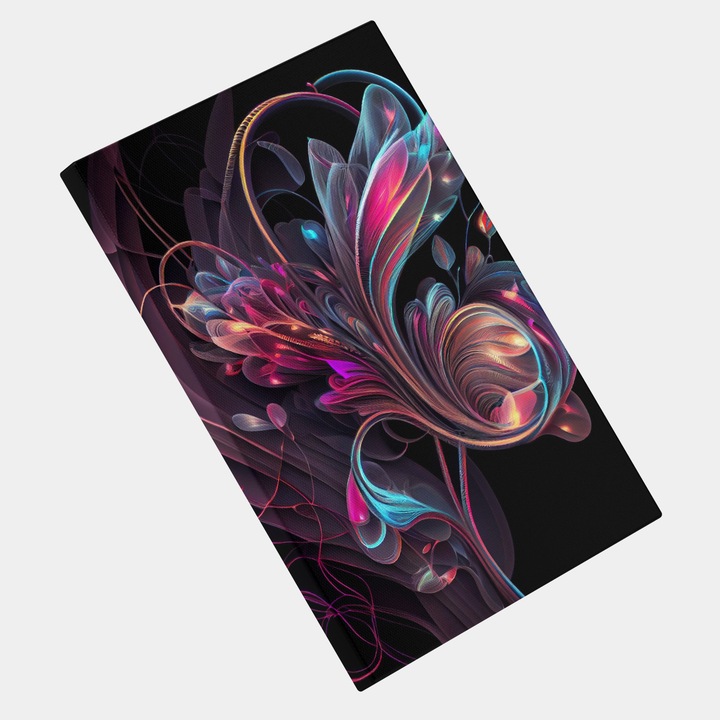 Tablou Canvas Portret din Linii, Abstract, Fanart, Modern, Creativ, Detaliat, Contemporan, High End, Arta si Pictura Digitala, Concept Generat cu Inteligenta Artificiala, AI, IA, 25x40 cm, Multicolor