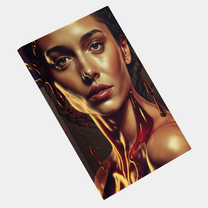 Tablou Canvas Portret Regina Noptii, Fanart, Creativ, Detaliat, Contemporan, High End, Arta si Pictura Digitala, Concept Generat cu Inteligenta Artificiala, AI, IA, 25x40 cm, Multicolor