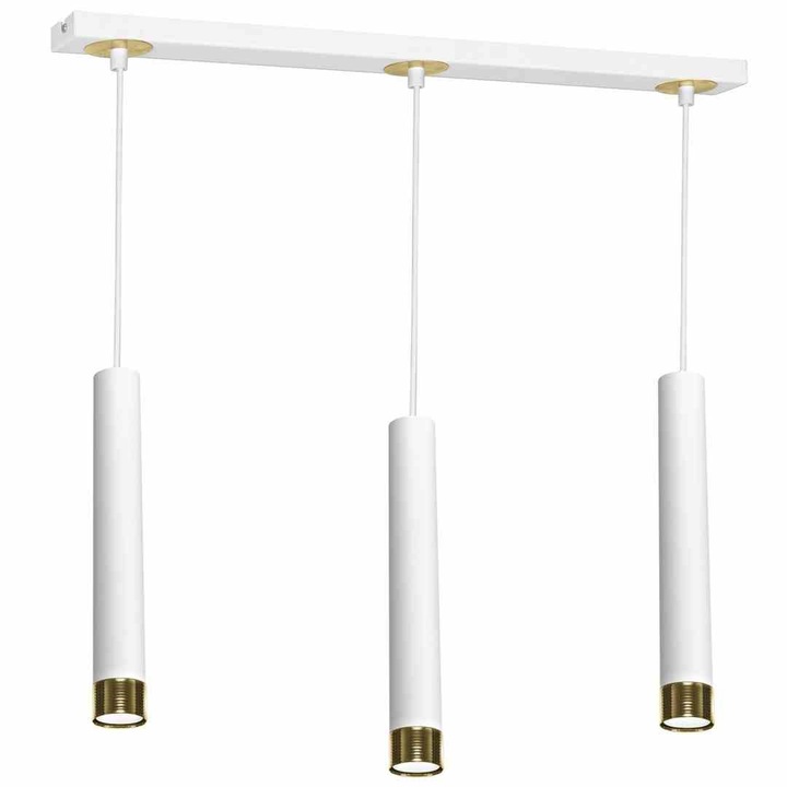 Lampa suspendata, Milagro, Metal, GU10, LED, 36cm, Alb/Auriu
