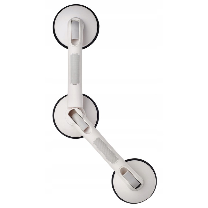 Suport de baie inclinat, Ridder, Rob L, universal, 59,5 cm, 12,5 cm, 7 cm, cu ventuze, alb, set de 1, ABS, usor de curatat, rezistent pana la 120 kg, ideal pentru calatorii