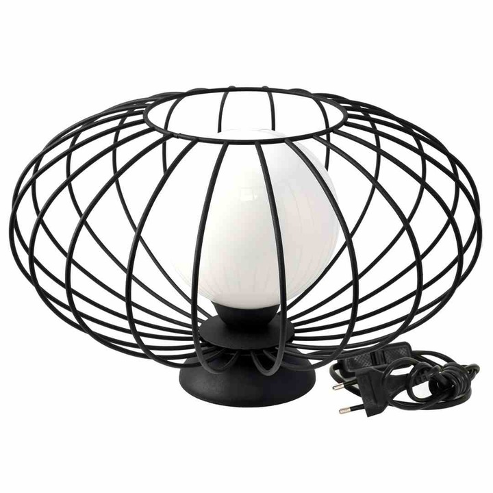 Lampa de masa Kronos, Milagro, Metal, Soclu E14, Negru