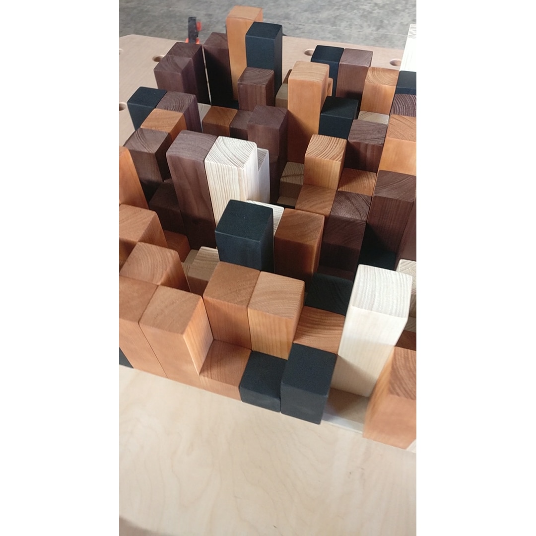 Panou acustic, skyline diffuser, PRD din lemn masiv Manhattan II ...