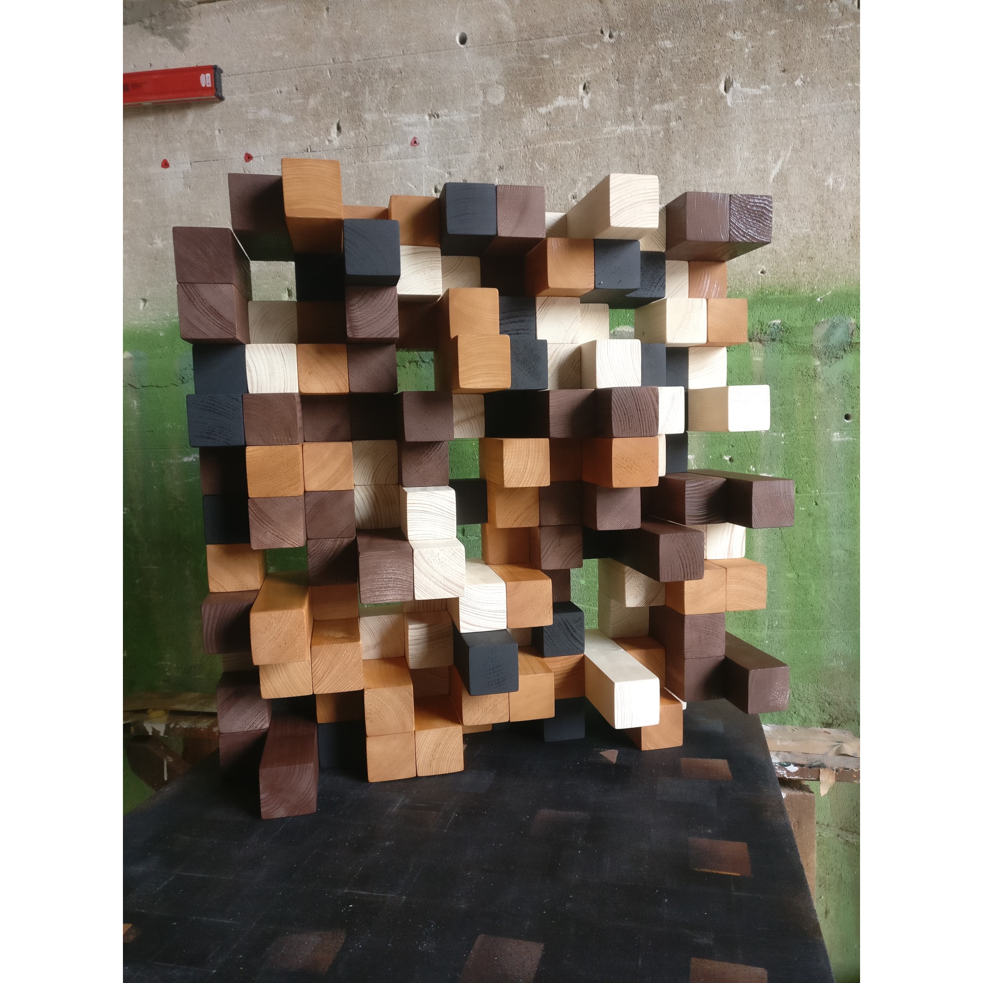 Panou acustic, skyline diffuser, PRD din lemn masiv Manhattan II ...