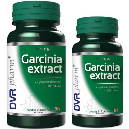 Pachet Garcinia Cambogia supliment slabit si arzator grasimi, 2flacoane, 90cps, DVR Pharm