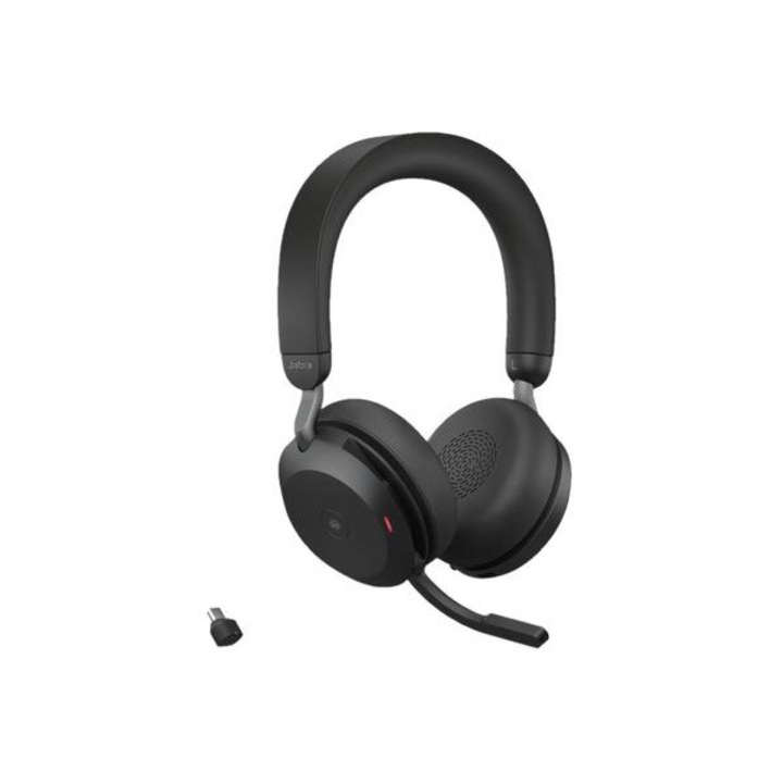 Безжични стерео слушалки Jabra Evolve2 75 MS, USB Type-C, черен микрофон