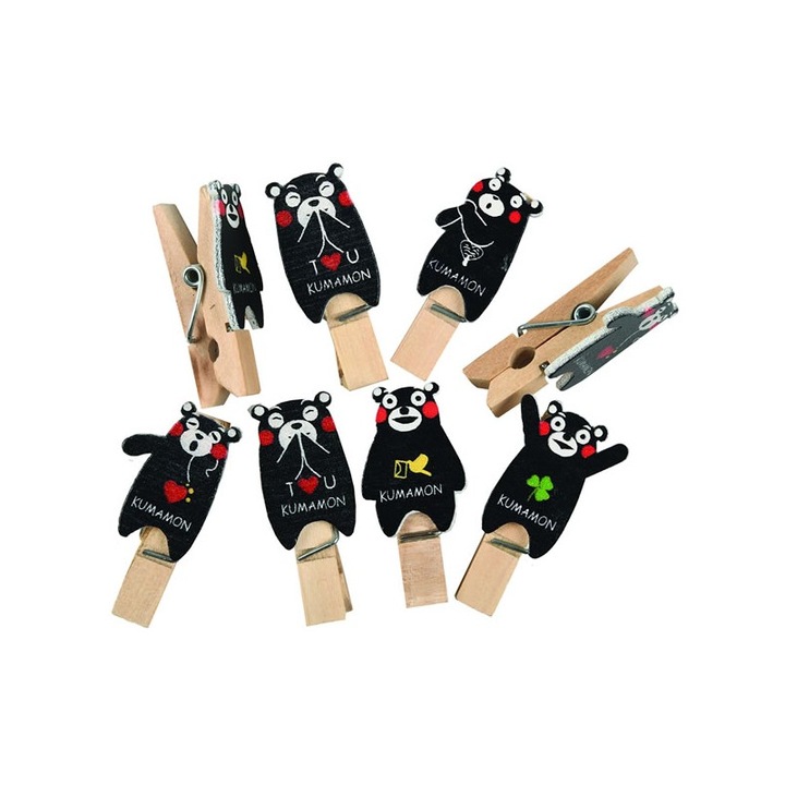 Set 10 accesorii creatie COLORARTE lemn carlig natur 2,5 cm, ursulet