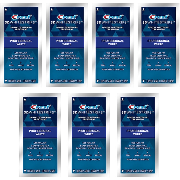 Crest 3D Whitestrips Professional White fogfehérítő csík készlet, 7 db, 10%-os koncentráció