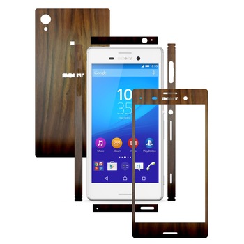 Folie de protectie Carbon Skinz, Husa de tip Skin Adeziv pentru Carcasa, Lemn Nuc Inchis dedicata Sony Xperia M4 Aqua Folie de protectie Carbon Skinz, Husa de tip Skin Adeziv pentru Carcasa, Lemn Nuc Inchis dedicata Sony Xperia M4 Aqua