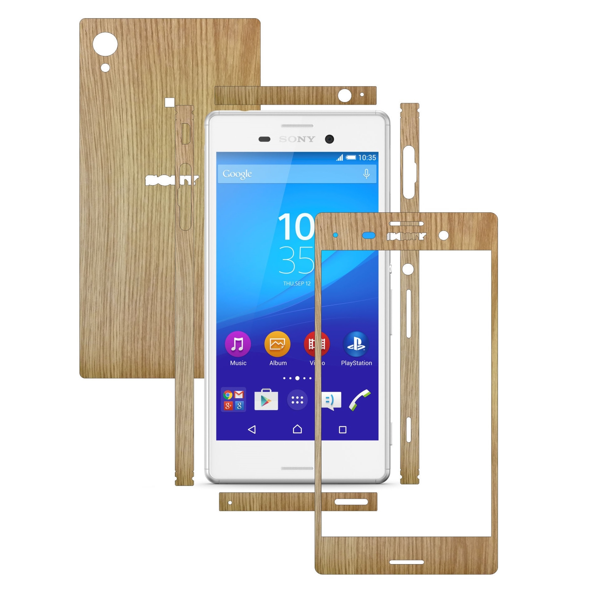 Folie de protectie Carbon Skinz, Husa de tip Skin Adeziv pentru Carcasa, Lemn Stejar dedicata Sony Xperia M4 Aqua