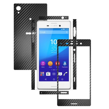 Folie de protectie Carbon Skinz, Husa de tip Skin Adeziv pentru Carcasa, Carbon Negru dedicata Sony Xperia M4 Aqua Folie de protectie Carbon Skinz, Husa de tip Skin Adeziv pentru Carcasa, Carbon Negru dedicata Sony Xperia M4 Aqua