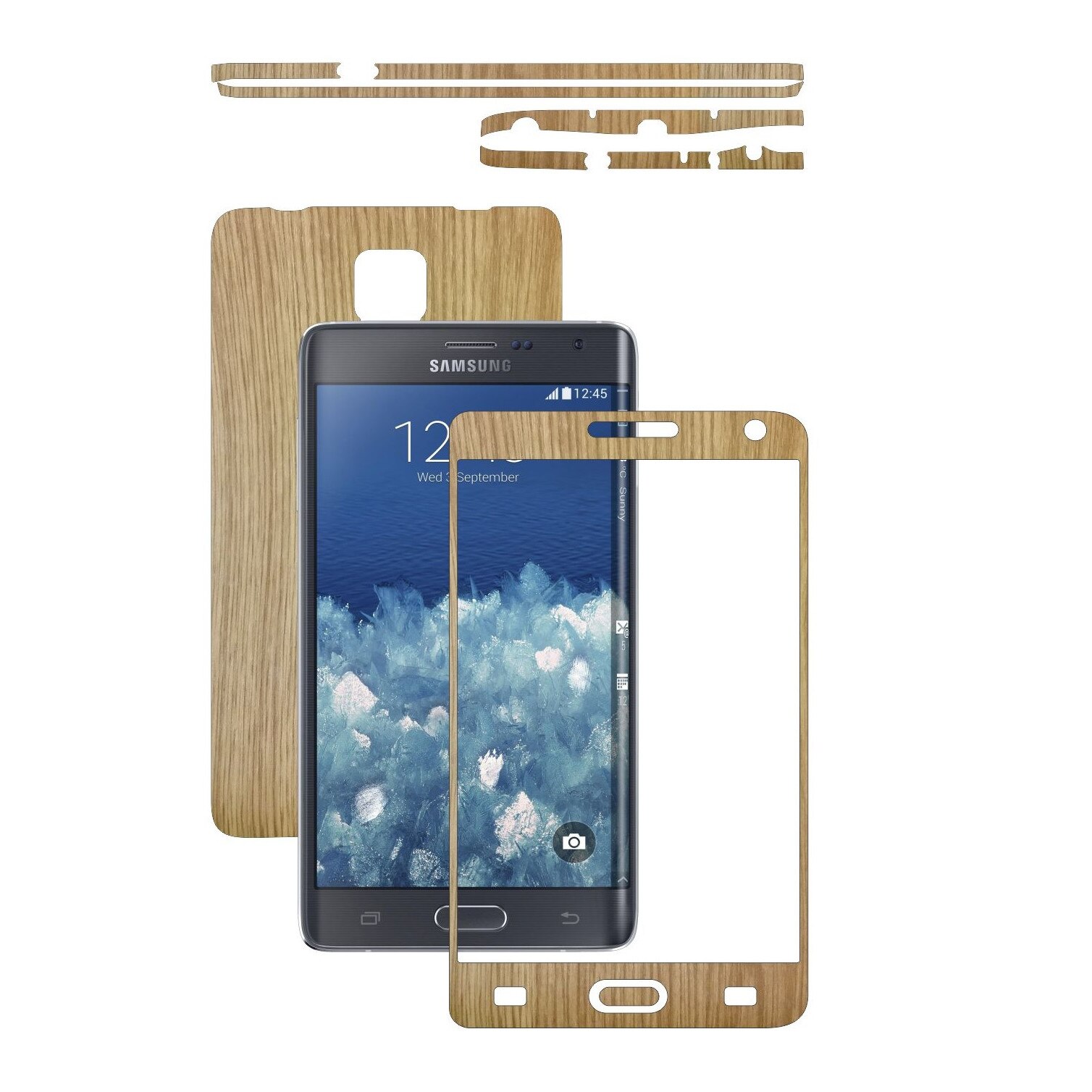Folie de protectie Carbon Skinz, Husa de tip Skin Adeziv pentru Carcasa, Lemn Stejar dedicata Samsung Galaxy Note Edge