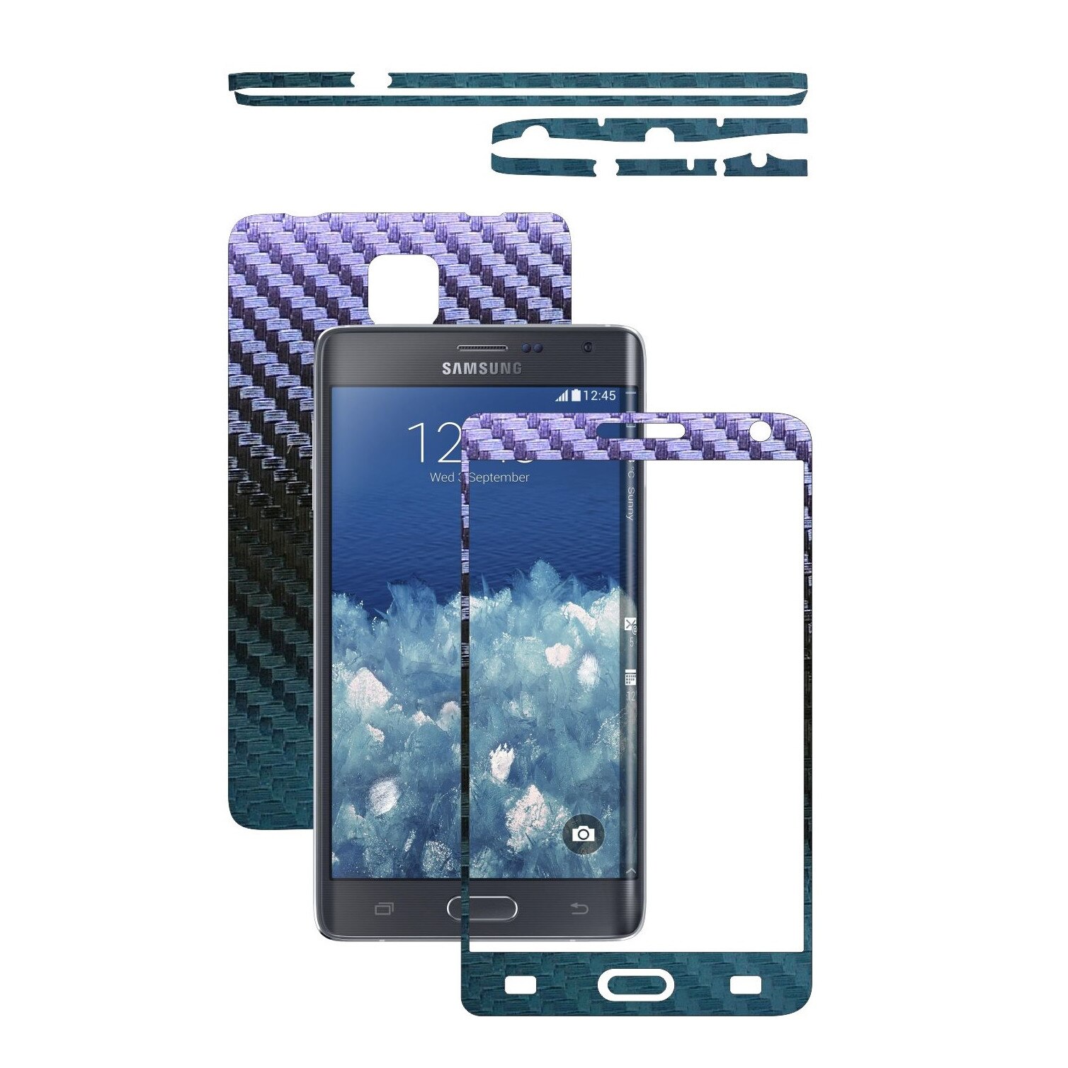 Folie de protectie Carbon Skinz, Husa de tip Skin Adeziv pentru Carcasa, Carbon Cameleon dedicata Samsung Galaxy Note Edge