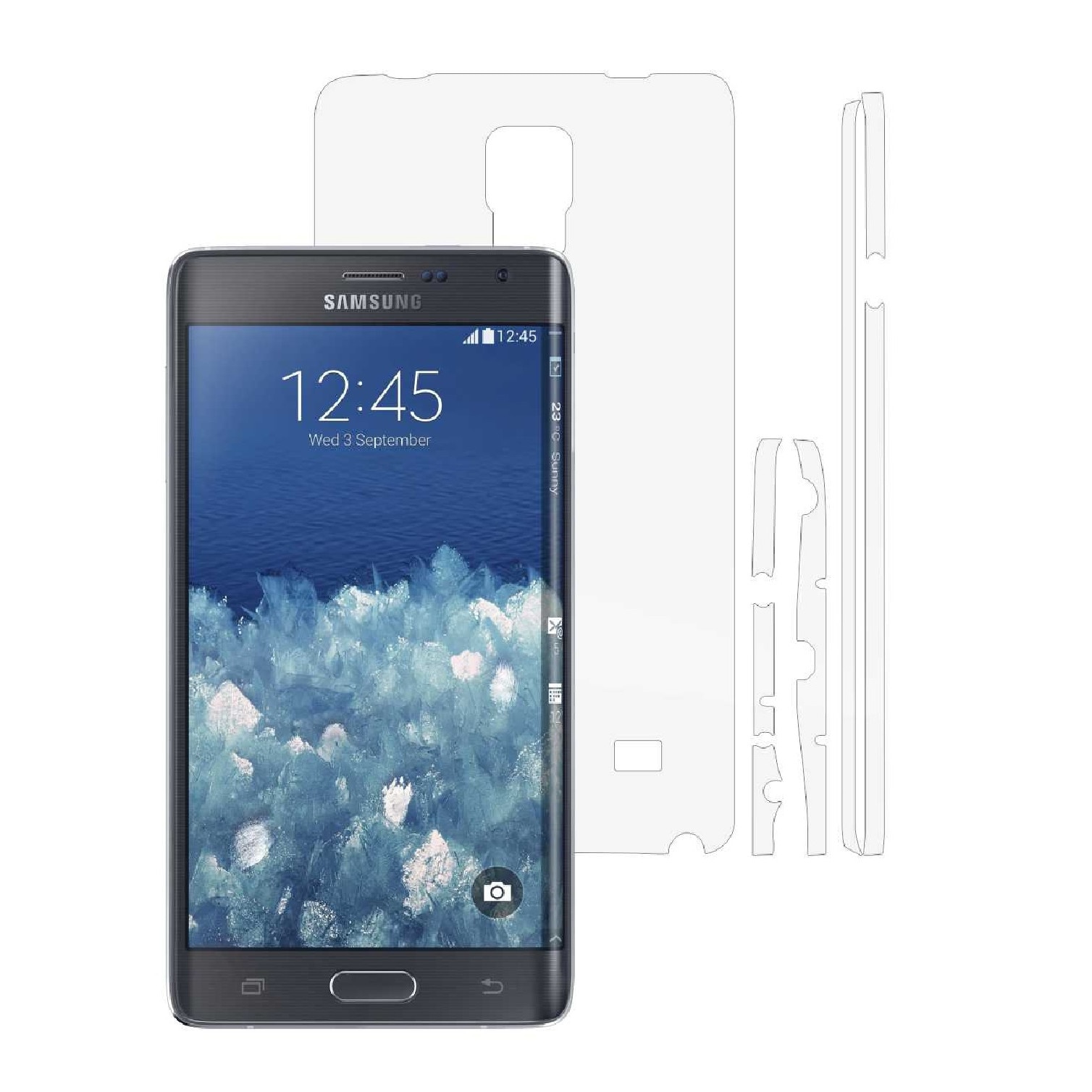 Folie Protectie Invisible Skinz Ultra-Clear AutoRegeneranta, Husa Transparenta de tip Skin Adeziv pentru Carcasa si Laterale, dedicata Samsung Galaxy Note Edge