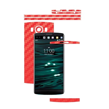 Folie de protectie Carbon Skinz, Husa de tip Skin Adeziv pentru Carcasa, Carbon Rosu dedicata LG V10 Folie de protectie Carbon Skinz, Husa de tip Skin Adeziv pentru Carcasa, Carbon Rosu dedicata LG V10