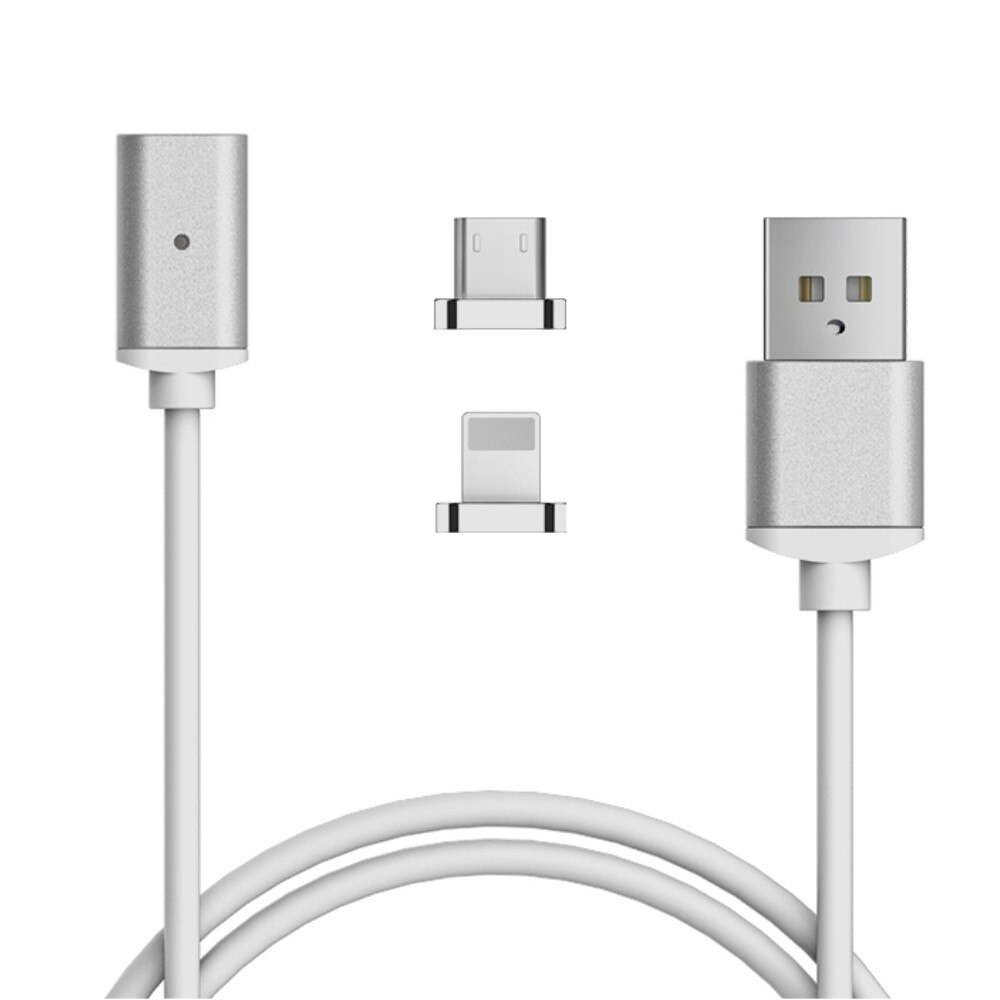 Cablu de date magnetic pentru Android si iOS, alb