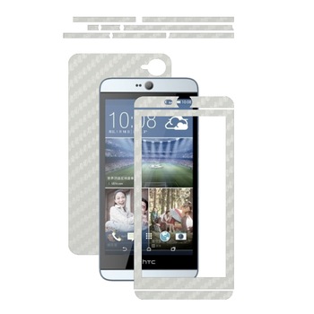 Folie de protectie Carbon Skinz, Husa de tip Skin Adeziv pentru Carcasa, Carbon Alb dedicata HTC Desire 826 Folie de protectie Carbon Skinz, Husa de tip Skin Adeziv pentru Carcasa, Carbon Alb dedicata HTC Desire 826