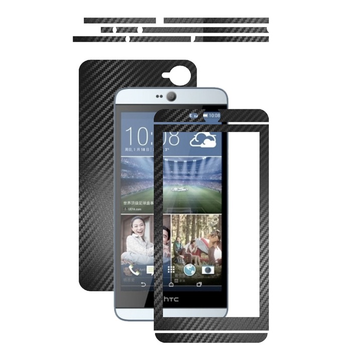 Защитно фолио Carbon Skinz, Adhesive Skin Cover for the Case, Black Carbon специално за HTC Desire 826