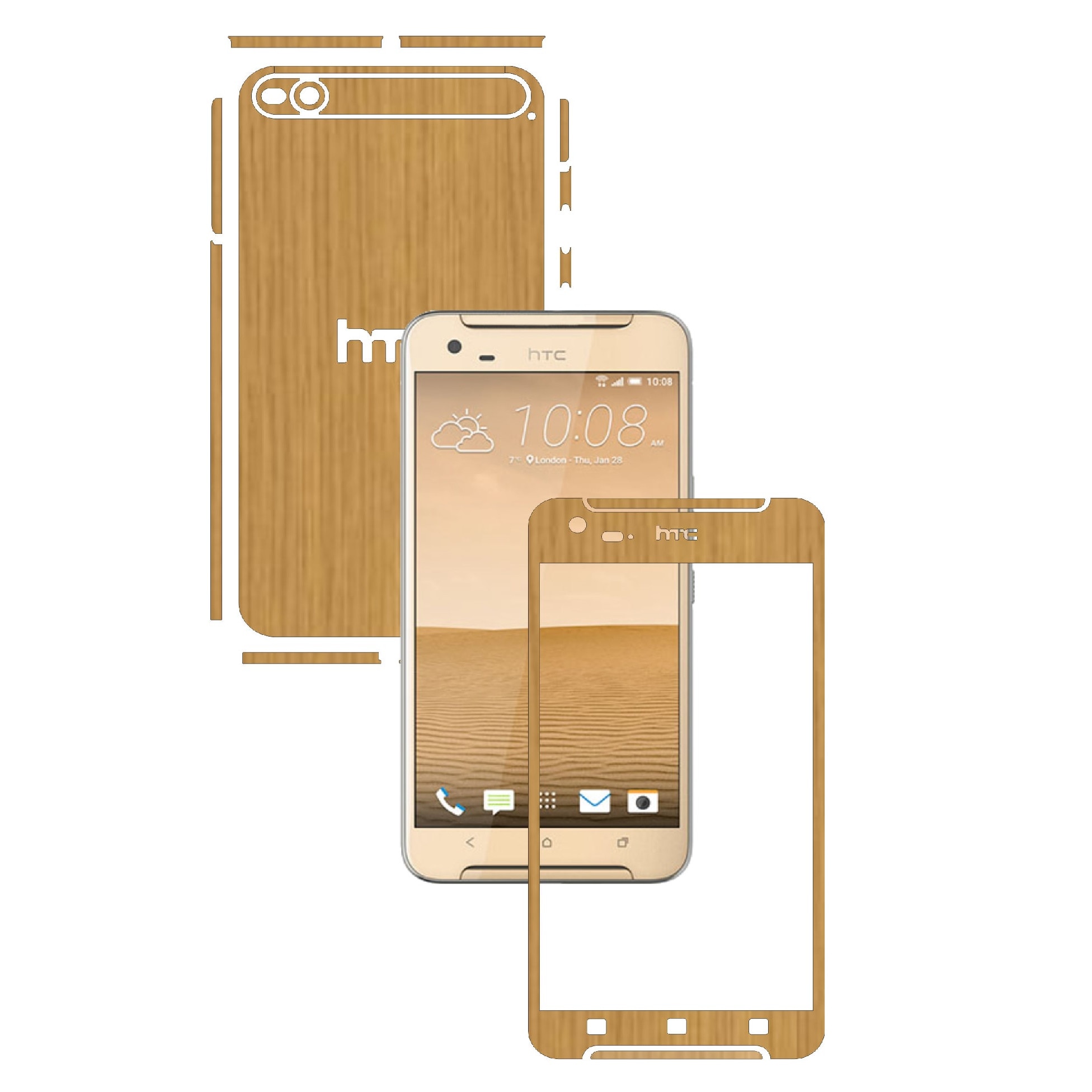 Folie de protectie Carbon Skinz, Husa de tip Skin Adeziv pentru Carcasa, Lemn Stejar dedicata HTC One X9