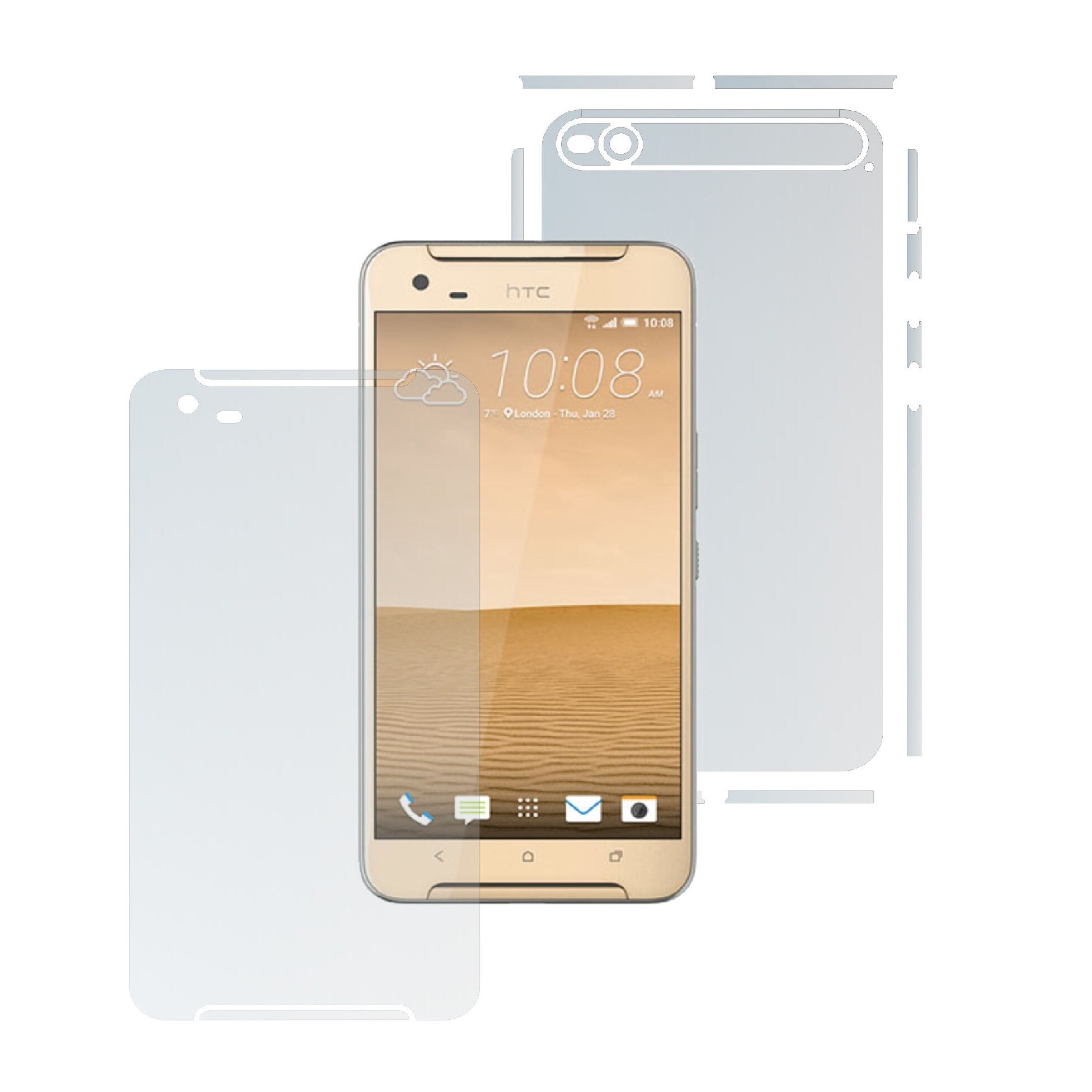 Folie Protectie Full Body Invisible Skinz Ultra-Clear AutoRegeneranta, Husa Transparenta de tip Skin Adeziv pentru Carcasa si Ecran, dedicata HTC One X9