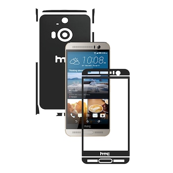 Folie de protectie Carbon Skinz, Husa de tip Skin Adeziv pentru Carcasa, Negru Mat dedicata HTC One M9+ Plus