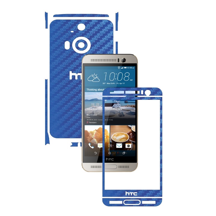 Защитно фолио Carbon Skinz, Adhesive Skin Cover for the Case, Blue Carbon, предназначено за HTC One M9+ Plus