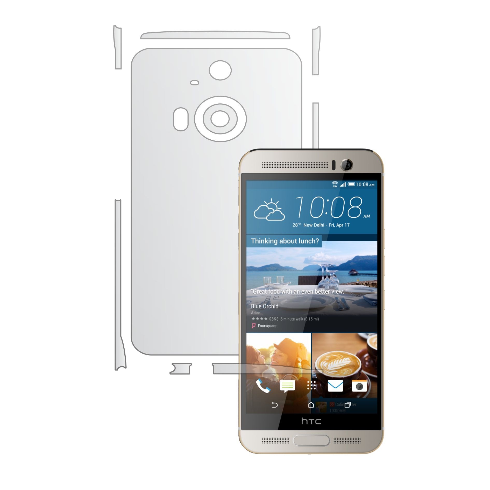 Folie Protectie Invisible Skinz Ultra-Clear AutoRegeneranta, Husa Transparenta de tip Skin Adeziv pentru Carcasa si Laterale, dedicata HTC One M9+ Plus