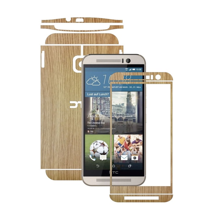 Защитен филм Carbon Skinz, Adhesive Skin Cover for Case, Oak Wood, посветен на HTC One M9