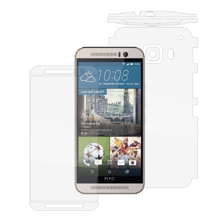 Full Body Invisible Skinz Ultra-Clear Self-Regenerating Protection Film, Adhesive Skin Transparent Cover за калъф и екран, посветен на HTC One M9