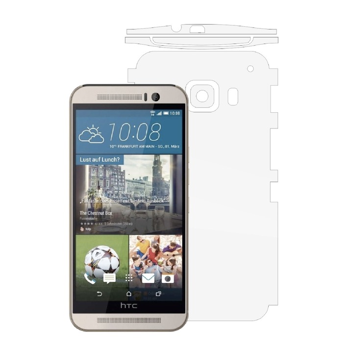 Invisible Skinz Ultra-Clear HD защитно фолио, самозалепващо се прозрачно покритие за корпуса и страните, посветено на HTC One M9
