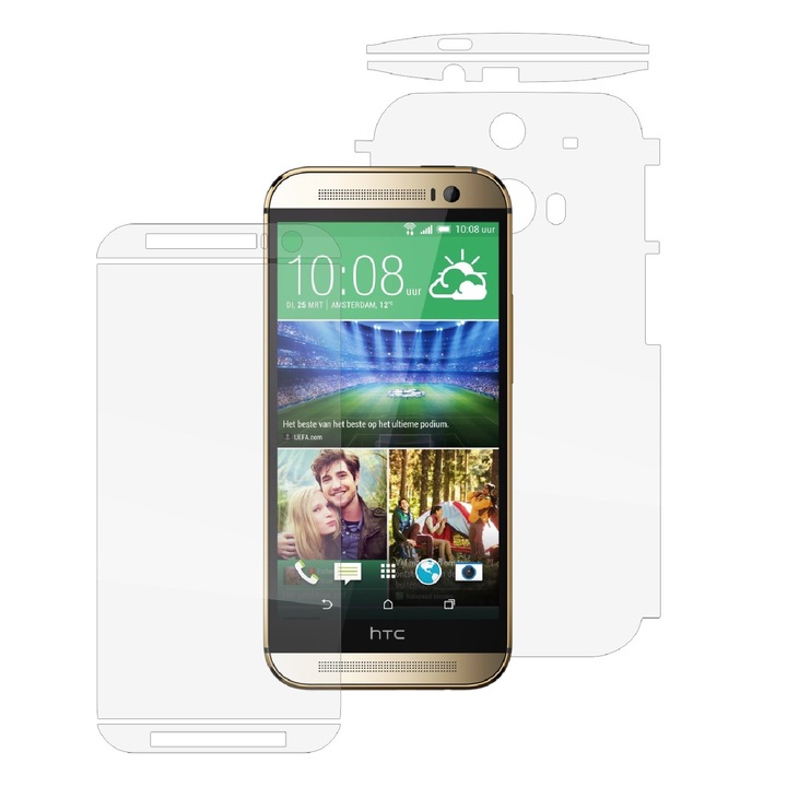 Full Body Invisible Skinz Ultra-Clear HD защитно фолио, самозалепващо се прозрачно покритие за калъф и екран, предназначено за HTC One M8