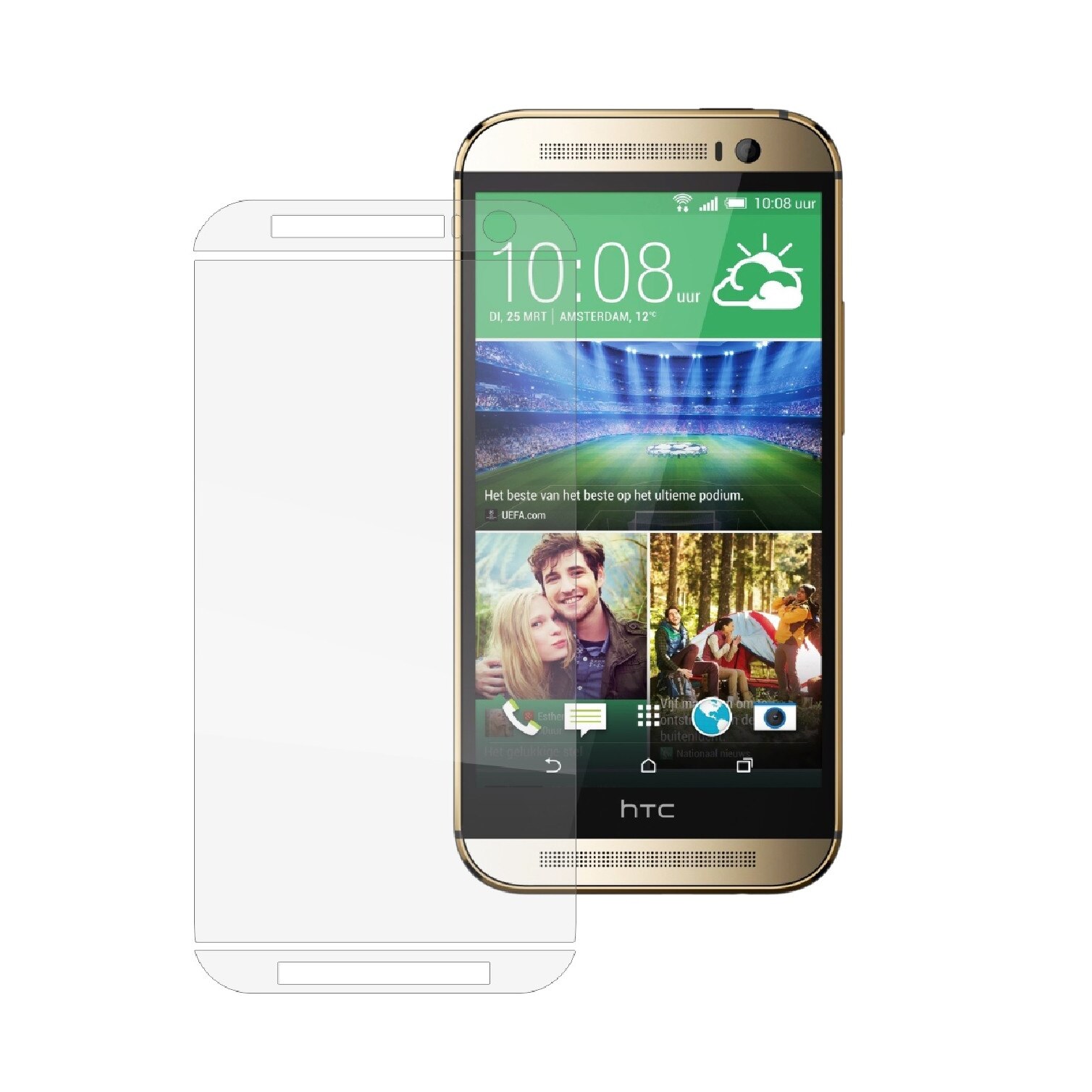 Set 2 Folii Protectie Ecran, Acoperire Totala, Adezive si Foarte Flexibile, Invisible Skinz Ultra-Clear HD pentru HTC One M8