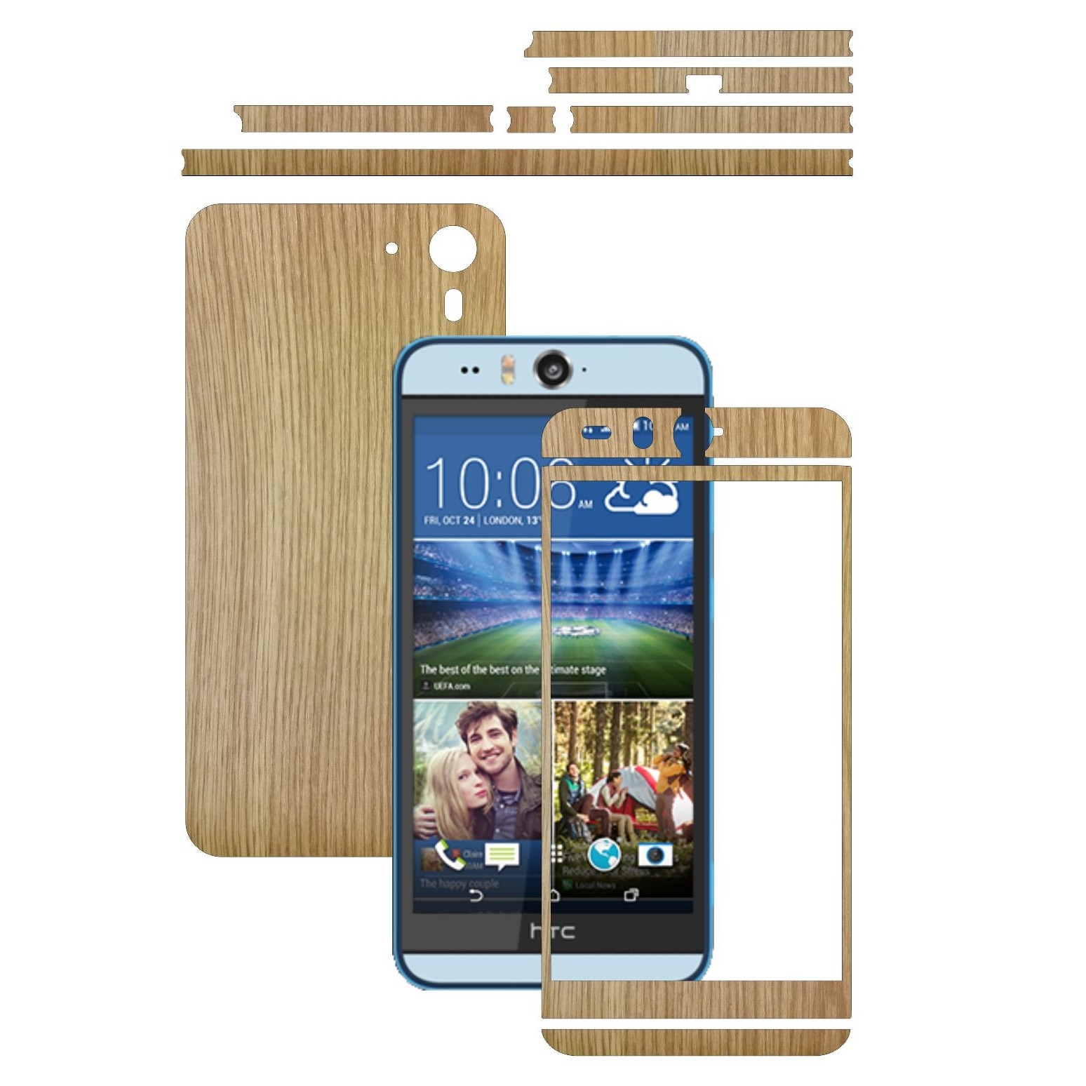 Folie de protectie Carbon Skinz, Husa de tip Skin Adeziv pentru Carcasa, Lemn Stejar dedicata HTC Desire Eye