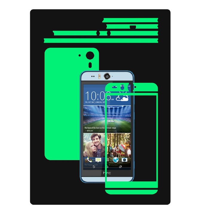 Фосфоресцентно защитно фолио Glow Skinz, залепващо покритие за кожата за калъфа, посветено на HTC Desire Eye