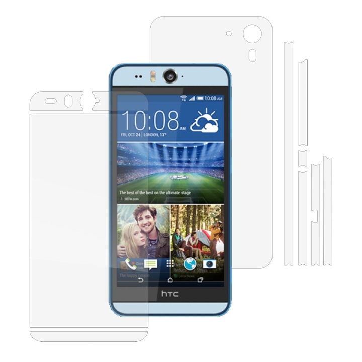 Full Body Invisible Skinz Ultra-Clear Self-regenerating Protection Film, Adhesive Skin Transparent Cover за калъф и екран, посветен на HTC Desire Eye